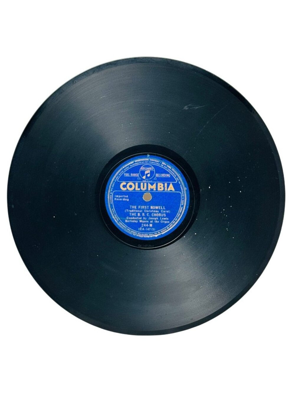 The B.B.C. Chorus The First Nowell 10in Shellac 78 RPM Columbia Records 244-M